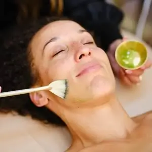Facial mask applied with a brush